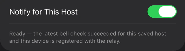 Notify for This Host enabled with the Ready status